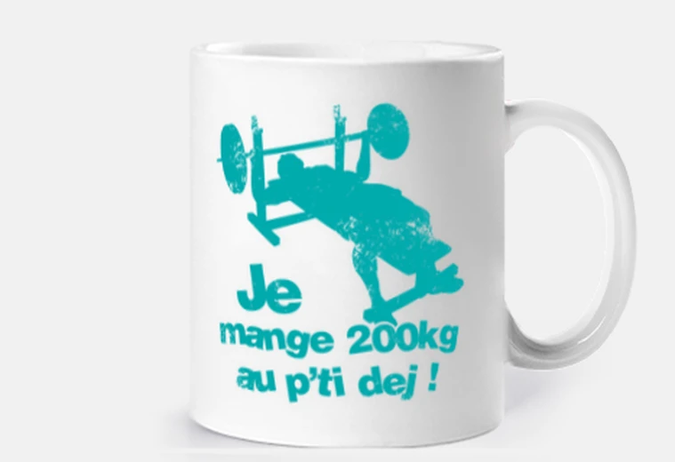Mug Je mange 200kg au petit dej
