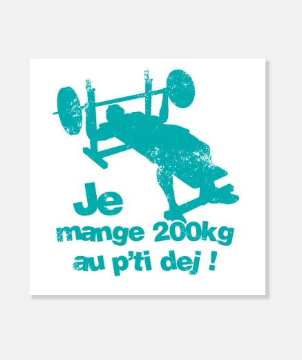 Tableau Je mange 200kg au petit dej