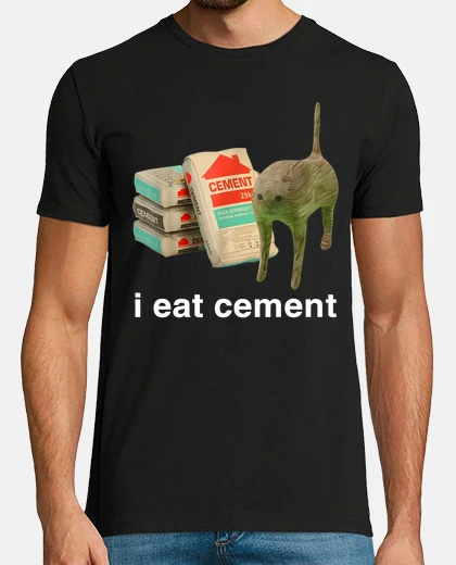 Tee-shirt je mange du ciment chat maudit drôle me