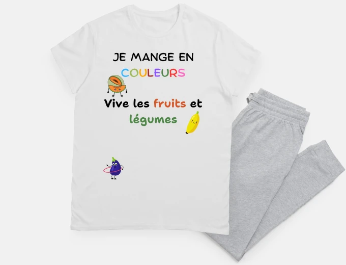 Pyjama Je mange en couleurs vive les fruits et