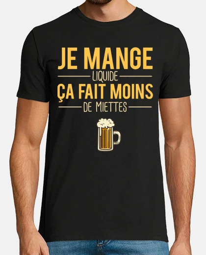 Tee-shirt Je mange liquide blague fêtard apéro