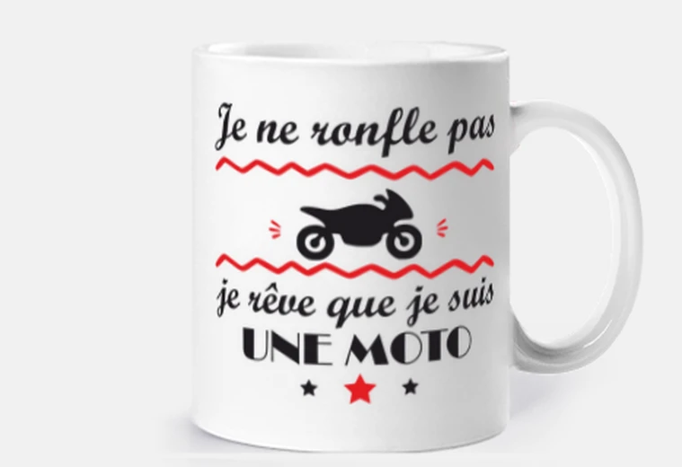 Mug Je ne ronfle pas, moto, motard