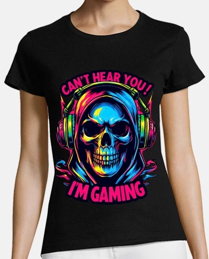 Tee-shirt je ne t39entends pas je joue cool skull