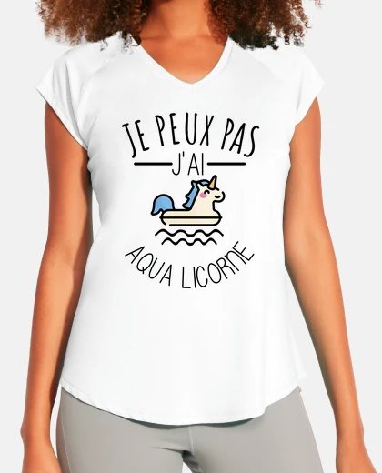Tee-shirt je peux pas j ai aqua licorne humour