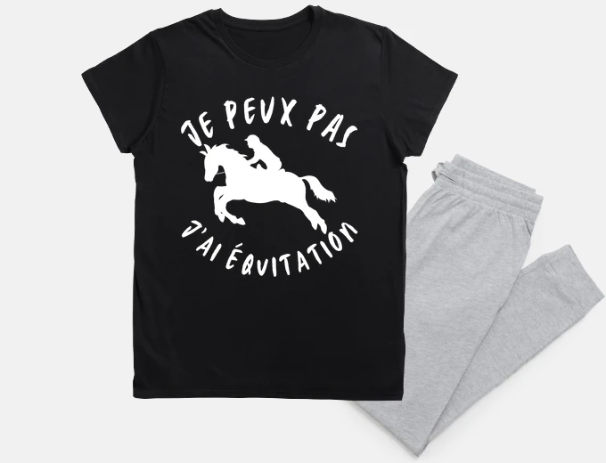 Pyjama Je peux pas j ai équitation