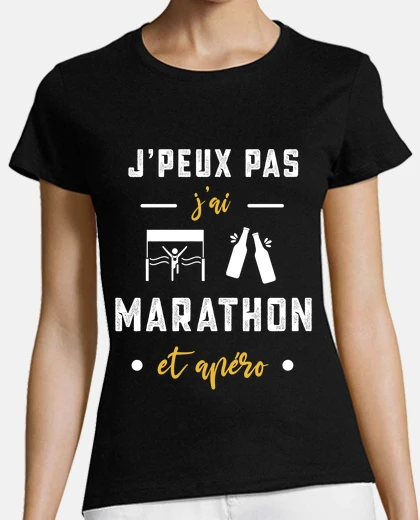 Tee-shirt je peux pas j ai marathon apero humour
