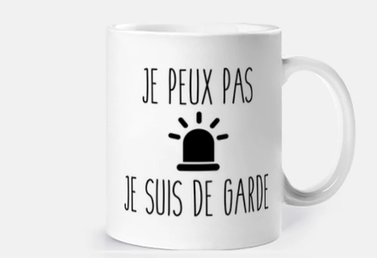 Mug Je peux pas je suis de garde
