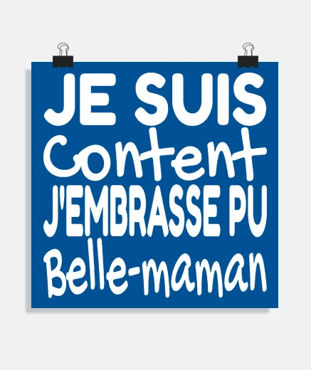 Poster je suis content j embrasse plus belle maman