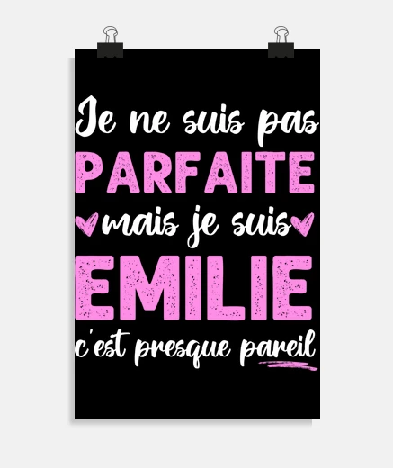Poster Je suis Emile humour prenom cadeau