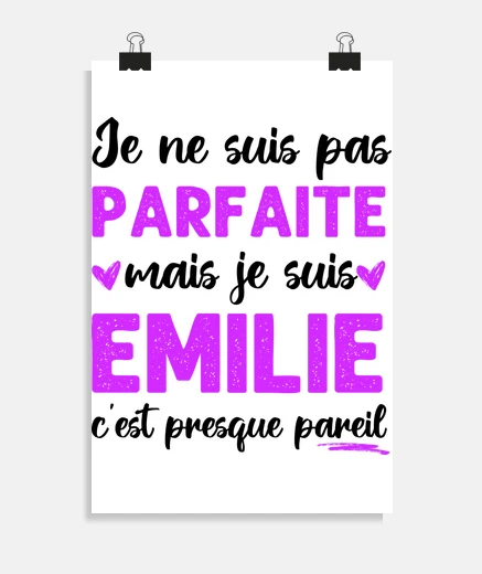Poster Je suis Emile humour prenom cadeau