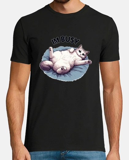 Tee-shirt je suis occupé chat