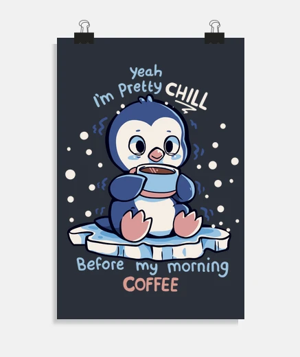 Poster je suis plutôt cool avant mon café du matin - affiche