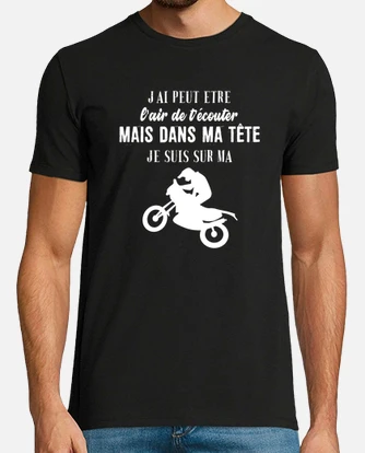 Tee shirt fashion motard humour