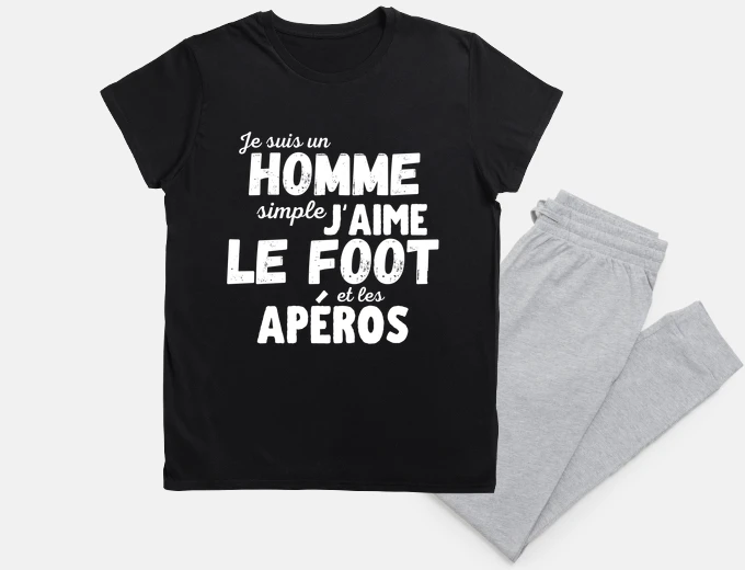 Pyjama je suis un homme simple j aime le footb