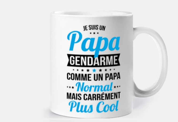 Mug Je suis un papa gendarme plus cool