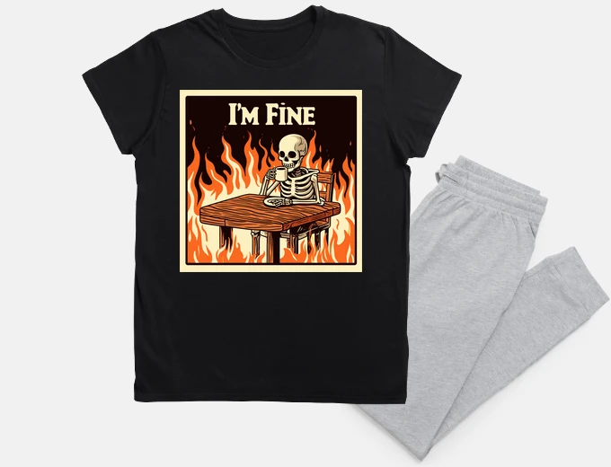 Pyjama je vais bien tout va bien je bois du ca