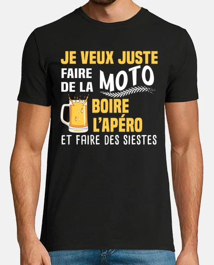 Tee-shirt Je veux juste faire de la moto. Humour