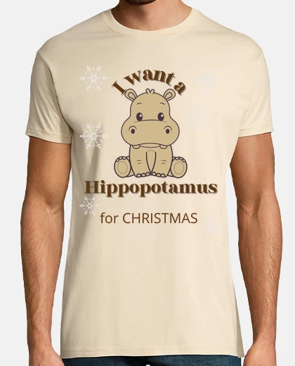 Tee-shirt Je veux un hippopotame pour Noël