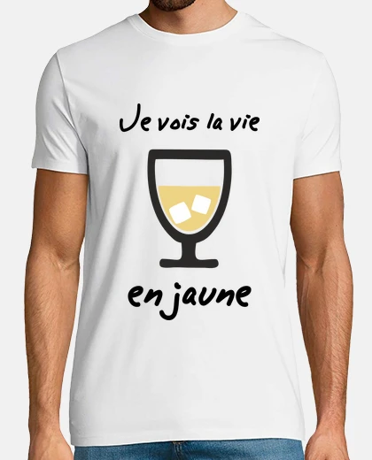 Tee-shirt je vois la vie en jaune,t-shirt humour