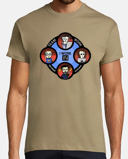 Tee-shirt je work dans le département logiciel