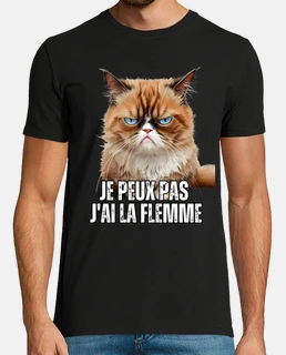 Je peux pas jai la flemme humour chat