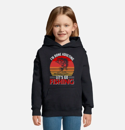 je suis pêcheur allons à la pêche  à capuche enfant