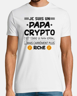 Je suis un papa crypto t-shirt bitcoin