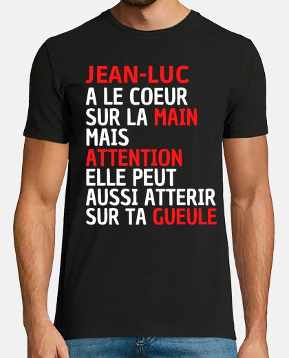 Camiseta jean luc tiene su mano en su corazón at