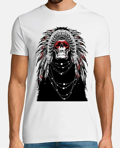 Camiseta Jefe Indio Nativo Guerrero Americano Skull Calaveras