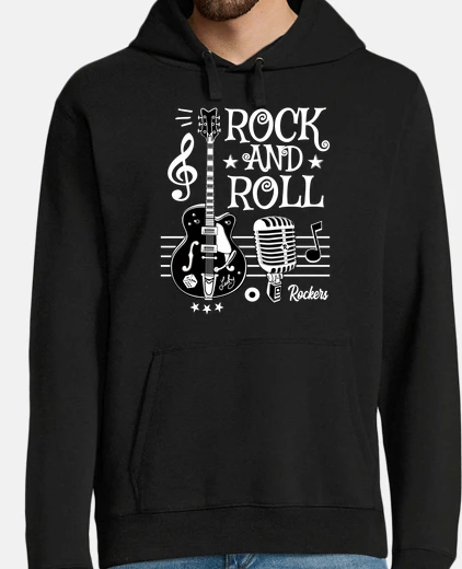 Sudadera Jersey Rock Guitarra Rockabilly Music Micrófono Rocker Rock and Roll 1950s 60s 70s