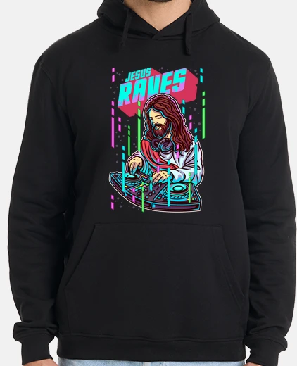 Sweat jésus rave dj musique techno esthétique chrétienne christ rave en anglais