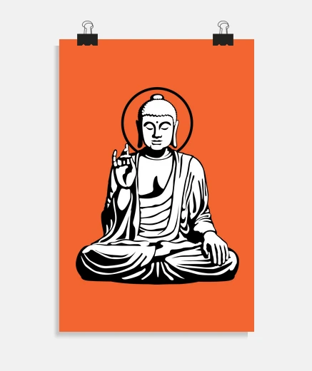 Poster jeune bouddha n°1 (2 couleurs)