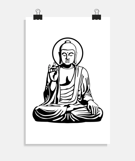 Poster jeune bouddha n°1 (blanc)