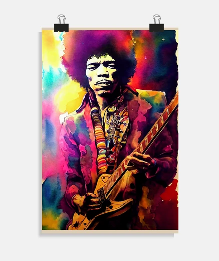 Póster Jimi Hendrix a todo color