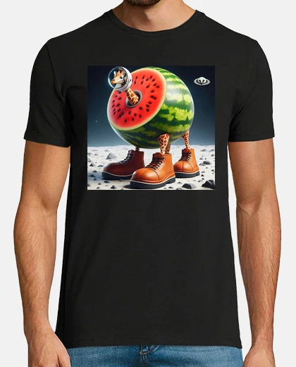 Camiseta jirafa celeste jirafa melón con botas m