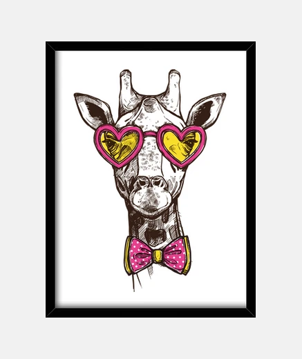 Cuadro jirafa hipster