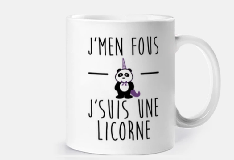 Mug J'men fous j'suis une licorne