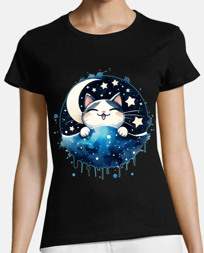 Tee-shirt joli chat kawaii faisant une sieste