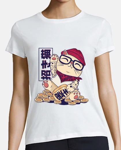 Tee-shirt joli chat porte-bonheur
