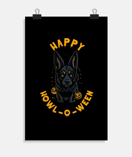 Poster jolie chauve-souris de chien de berger 