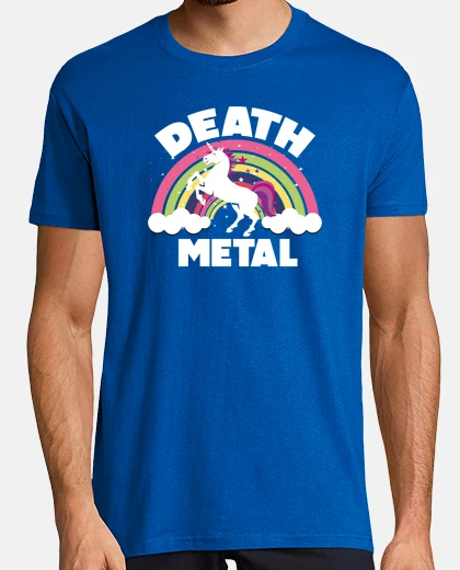 Tee-shirt jolie licorne d eat h metal heavy music