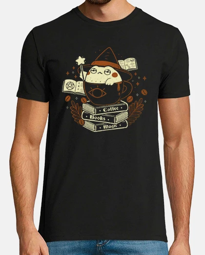 Tee-shirt jolie sorcière grenouille café livres m