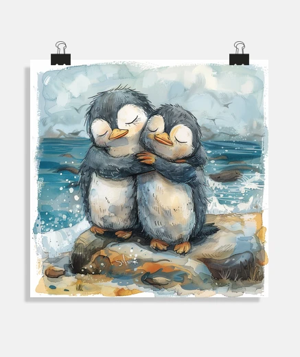 Poster jolis pingouins
