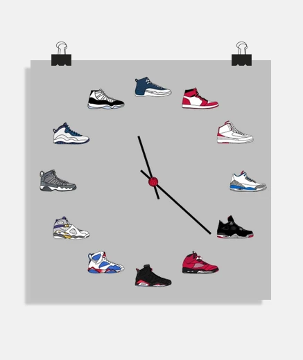 Poster Jordan Sneaker Clock Clock