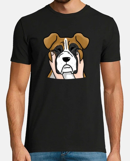 Tee-shirt joues de chien boxer