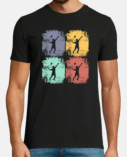 Tee-shirt joueur de badminton rétro