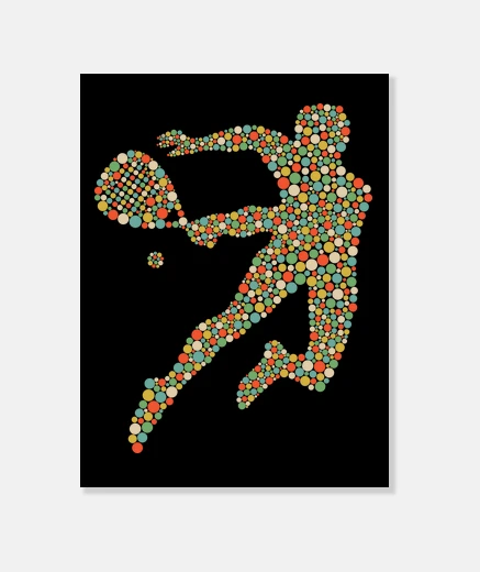 Tableau joueur de padel à pois