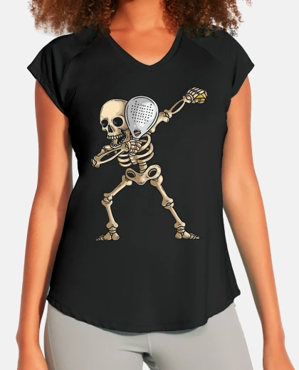 Tee-shirt joueur de padel tamponnant le skull de 
