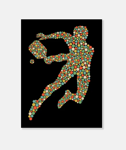 Tableau joueur de pickleball à pois
