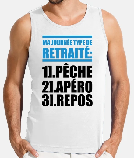 Tee-shirt journée type de retraité: pêche...